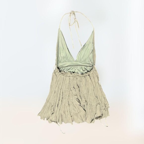 Lovely Day flowy green summer sleeveless dress women's size S - Picture 2 of 3